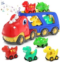 Toddler Car Toy For 2 3 4 5 Years Old, Dinosaur Transport Carrier Truck With 4 - £29.83 GBP