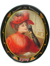 Coca-Cola Reproduction Tray 1908 Calendar Lady in Red - £8.56 GBP