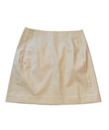 LOFT A Line Mini Skirt Size 6P Petite Cotton Stretch Cream Lined - £22.03 GBP