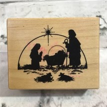 Rubber Stamp Nativity Scene 2.5&quot;X2.5&quot; - £5.94 GBP