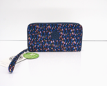 Kipling Alia Large Zip Around Wristlet Wallet KI1456 Polyester Party Dot... - $38.95
