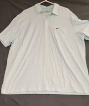 Vineyard Vines Size XXL Mint Green &amp; White Striped Short Sleeve Polo Shirt Golf - £19.14 GBP