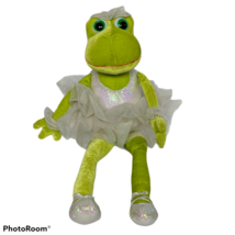 Russ Berrie Green Bettina Ballerina Frog Plush Stuffed Animal 13.5&quot; - £21.01 GBP