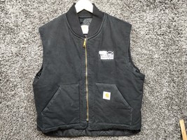 VTG Carhartt Canvas Vest Adult 2XL XXL Black V01 BLK Y2K Ministries Quilted - £89.97 GBP