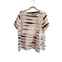 Patrizia Luca Milano S/M Abstract Striped Polka Dot Babydoll Top Black W... - $28.00