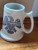 Vintage Large Pfaltzgraff Gray w Blue American Eagle Pottery Coffee Mug ... - £11.93 GBP