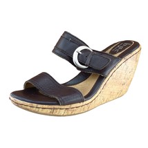 Born concept Sz 8 M Brown Slide Leather Women Sandals 6505 - £15.78 GBP