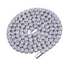 18k Gold Plated 1 Row 6MM Lab Simulated Diamond Iced - $2,250.65 MXN