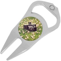 Old Camera Flowers Golf Ball Marker Divot Repair Tool Bottle Opener - $11.76