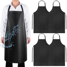 4 Pack Waterproof Rubber Vinyl Apron Adjustable Dishwasher Apron - Apron for Wom - £73.11 GBP