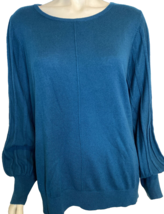 NWT Chico&#39;s Teal Long Sleeve Pullover Sweater Round Neck Size XL - £18.16 GBP