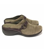 Rockport DMX Women 7 M Leather Suede Slides Mules Shoes Slides Brown Oli... - $32.55 CAD