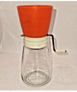 Federal Housewares Vintage Nut Chopper Food Grinder Burnt Orange Glass 1... - $10.69