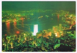 Postcard Hong Kong Night Scene From Peak - £3.15 GBP
