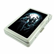 Zombie Moon Attack Em1 Hip Silver Cigarette Case With Built In Lighter 4... - $19.95