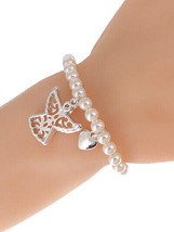 Pearl angel heart charm bracelet - €10,39 EUR