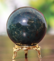 210g!-55mm Green Agate Sphere Quartz Crystal Mineral Ball with Stand - £35.57 GBP