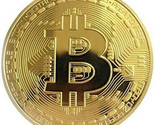 Gold-Plated Bitcoin Novelty Coin w/ Clear Display Case - £1.55 GBP