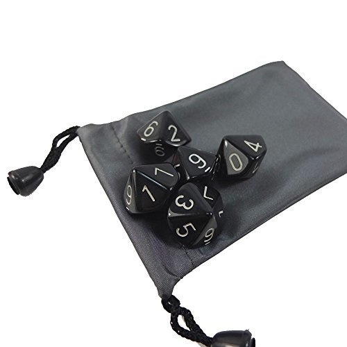 Bluemoona 10 PCS - 16mm 5/8" Sided 10 RPG Dungeons & Dragons Game Dice with One