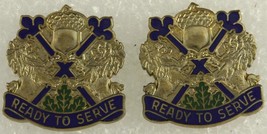 Vintage Us Military Dui Insignia Pin Set Ready To Serve - $12.35