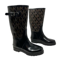 Michael Kors rain boots womens size 8.5 black knee high slip on rubber shoes - £40.24 GBP