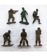 Lot Of (6) Vintage Light Plastic Green Army Men Figure 1 1/2&quot; - 2&quot; - $15.83