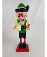 Wooden Nutcracker Bavarian Bar Tender - Christmas Holiday - 12&quot; Tall - £30.04 GBP