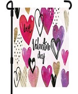 Seasonal Garden Flag Love Valentine Day 12&quot;x18&quot; Hearts Valentine&#39;s Pink ... - $9.90