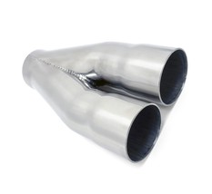 Yonaka 2-1 3&quot; Merge Collector Exhaust Dual 3&quot; ID Inlet Single OD Outlet - £45.35 GBP