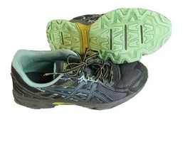 Asics Gel Venture 6 Size 11 Womens Black Green Trail Running Shoes Sneak... - £21.12 GBP