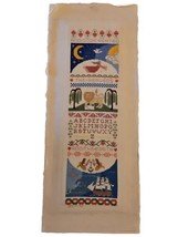 Vintage Finished Cross Stitch Sampler Spiritual Creation of Heaven and Earth &#39;93 - £43.15 GBP