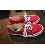 Authentic Vans Red Lace-Up Canvas Skate Shoes SZ 9  Wmn's 7.5 Mens