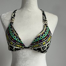 Trina Turk Kon Tiki Triangle Bikini Top Black sz 10 - $29.02