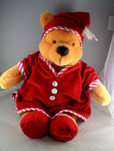 Christmas Winnie the Pooh Walt Disney plush in gown nightcap & slippers 15 inch - £15.18 GBP