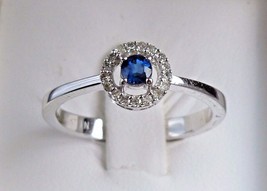 1.50Ct Round Cut Simulated Blue Sapphire  Engagemen Ring 14k White Gold Plated - £69.05 GBP