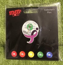 Green M&amp;M&#39;s Susan G Komen For The Cure Pin 25th Anniv SParkle Pin MINT - $15.48