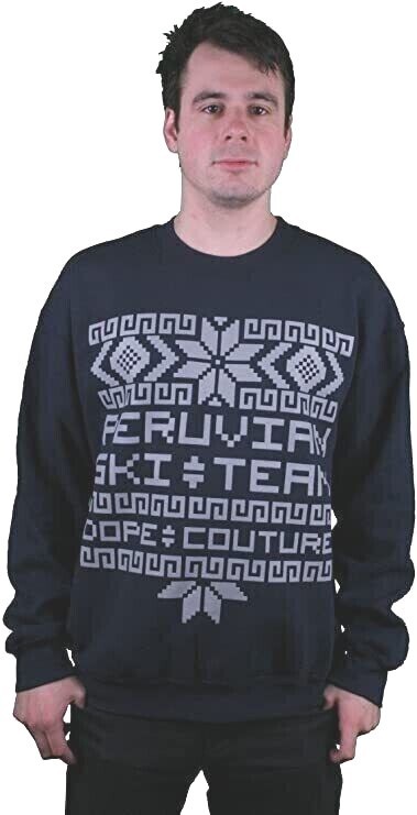 Dope Couture Peruvian Ski Team Crewneck Navy Sweatshirt Sweater New Item image 2