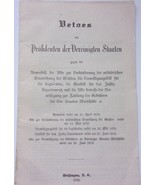 Vintage Detoes Prahdenten derVereinigten Staaten 1879 - $3.99