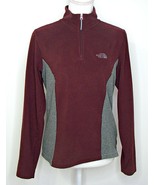 Womens The North Face 1/4 Zip Fleece Pullover Jacket Lightweight Burgund... - £21.87 GBP