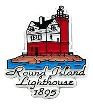 Round Island Lighthouse 5 Color Fridge Magnet - $3.95