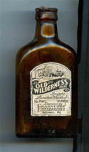 Old Wilderness Straight Bourbon Whiskey Empty Miniature Glass Bottle 1930&#39;s - $87.12