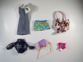 Doll and Teddy Bear Clothing 6 pc Lot: Build a Bear Purse, Tropical Skirt, Dress - £3.97 GBP
