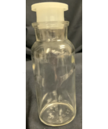 Vintage T.C.W Co Glass Apothecary Jar Bottle with Plastic Stopper 4.5” - $5.88