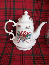 Christmas Teapot/Coffeepot with Holly and Ribbon Designs - Two (2) Available - £15.98 GBP