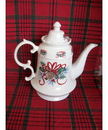 Christmas Teapot/Coffeepot with Holly and Ribbon Designs - Two (2) Avail... - £15.73 GBP