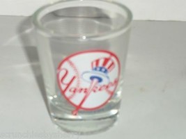 New York Yankees Shot Glass Baseball Liquor Drink Unisex Adult Clear MLB - $12.95