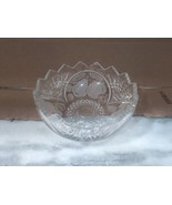 Large French Tazza Etched Crystal Fruit Dish 8.5&quot; Cristal d&#39;Arque No Ped... - £54.49 GBP