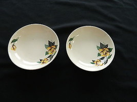 Universal Ballerina Potteries Dessert / Berry Dishes Yellow Roses Made in USA 2 - £10.16 GBP