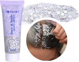 Body Glitter Mermaid Scale Holographic Chunky Glitter for Body Hair Face Nail Lo - £15.48 GBP