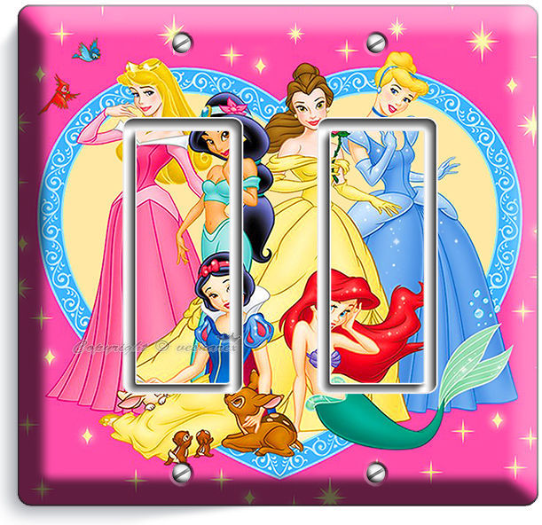 disney princess decora double light switch cover wall plate cover girls bedroom